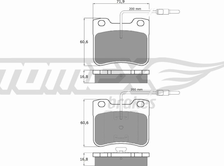 TOMEX brakes TX 11-97 - Тормозные колодки, дисковые, комплект autosila-amz.com