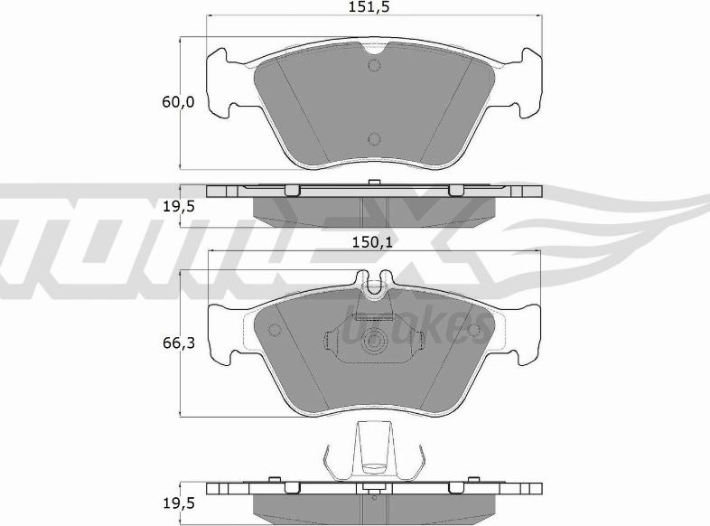 TOMEX brakes TX 11-47 - Тормозные колодки, дисковые, комплект autosila-amz.com