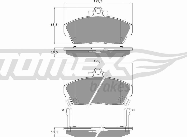 TOMEX brakes TX 11-51 - Тормозные колодки, дисковые, комплект autosila-amz.com