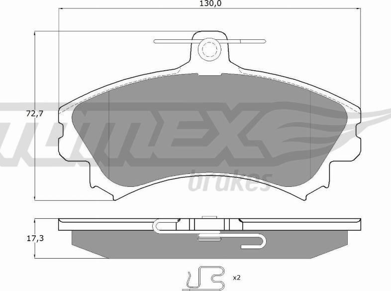 TOMEX brakes TX 11-521 - Тормозные колодки, дисковые, комплект autosila-amz.com