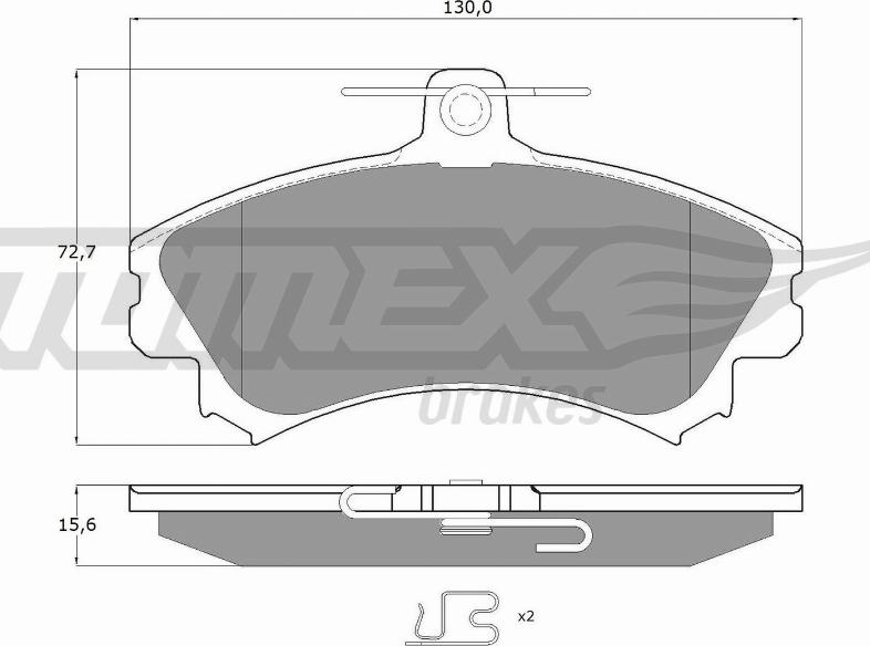 TOMEX brakes TX 11-52 - Тормозные колодки, дисковые, комплект autosila-amz.com