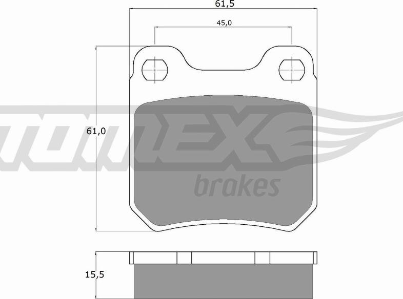 TOMEX brakes TX 11-60 - Тормозные колодки, дисковые, комплект autosila-amz.com