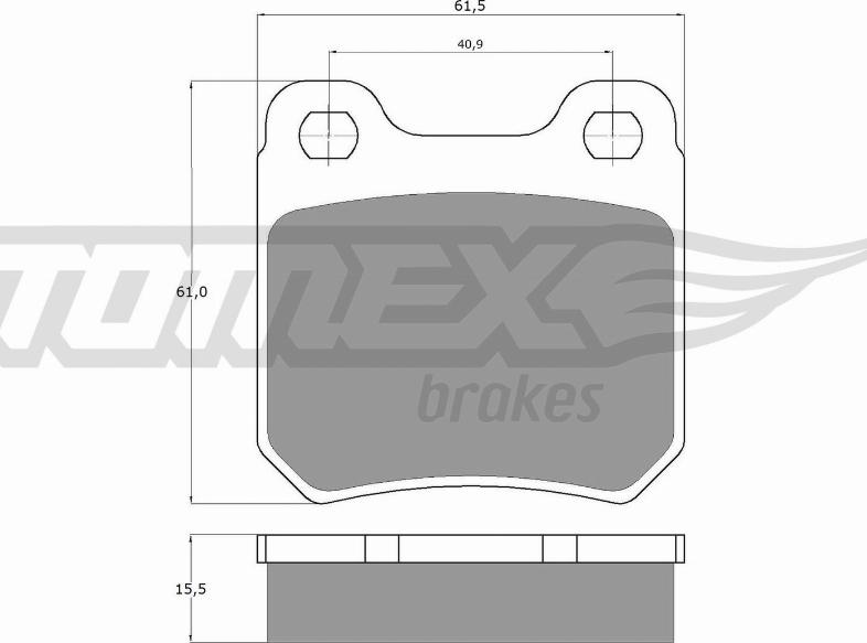 TOMEX brakes TX 11-61 - Тормозные колодки, дисковые, комплект autosila-amz.com