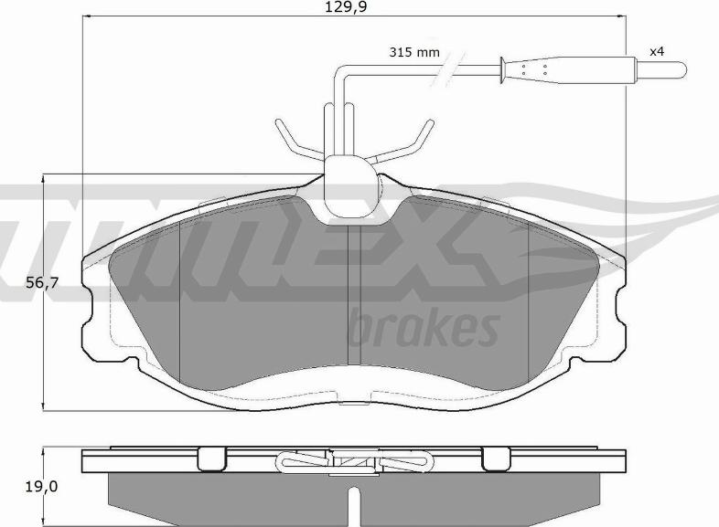 TOMEX brakes TX 11-62 - Тормозные колодки, дисковые, комплект autosila-amz.com