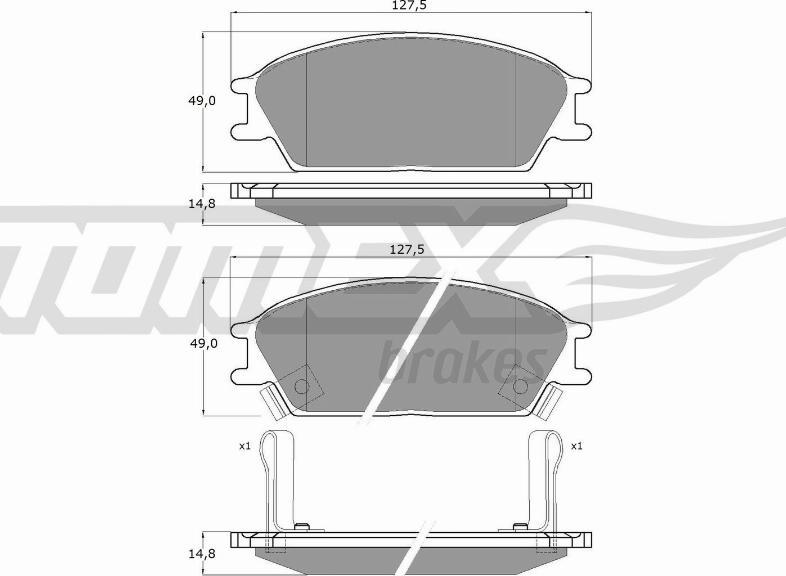 TOMEX brakes TX 11-05 - Тормозные колодки, дисковые, комплект autosila-amz.com