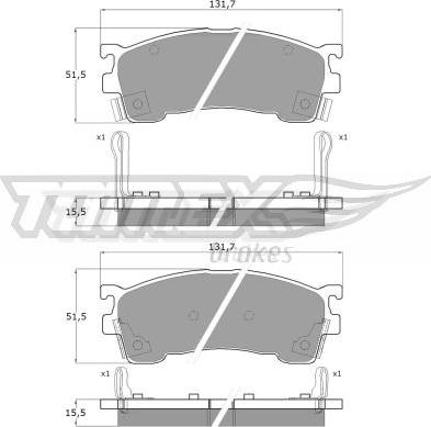 TOMEX brakes TX 11-02 - Тормозные колодки, дисковые, комплект autosila-amz.com