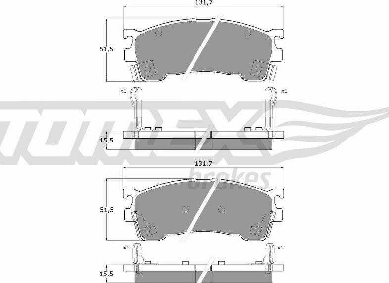 TOMEX brakes TX 11-02 - Комплект тормозных колодок, дисковый тормоз autosila-amz.com