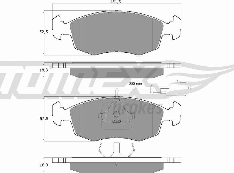 TOMEX brakes TX 11-86 - Тормозные колодки, дисковые, комплект autosila-amz.com