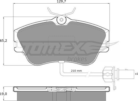 TOMEX brakes TX 11-821 - Тормозные колодки, дисковые, комплект autosila-amz.com