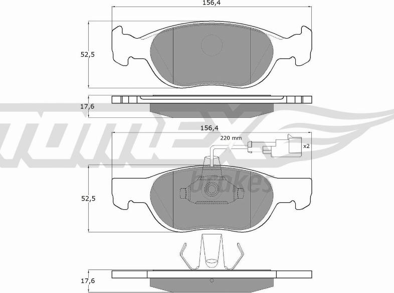 TOMEX brakes TX 11-87 - Тормозные колодки, дисковые, комплект autosila-amz.com