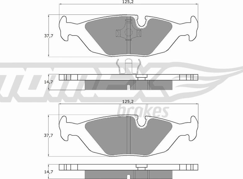 TOMEX brakes TX 11-302 - Тормозные колодки, дисковые, комплект autosila-amz.com