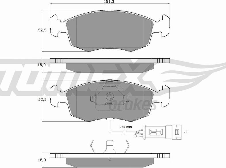 TOMEX brakes TX 11-33 - Тормозные колодки, дисковые, комплект autosila-amz.com