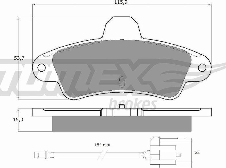 TOMEX brakes TX 11-201 - Тормозные колодки, дисковые, комплект autosila-amz.com