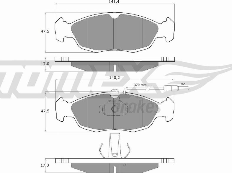 TOMEX brakes TX 11-711 - Тормозные колодки, дисковые, комплект autosila-amz.com