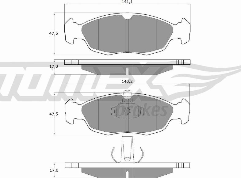 TOMEX brakes TX 11-71 - Тормозные колодки, дисковые, комплект autosila-amz.com