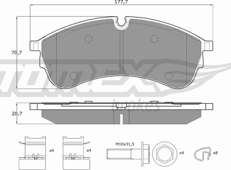 TOMEX brakes TX 18-59 - Тормозные колодки, дисковые, комплект autosila-amz.com