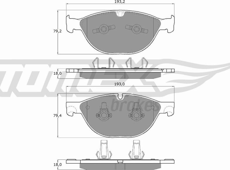 TOMEX brakes TX 18-55 - Тормозные колодки, дисковые, комплект autosila-amz.com