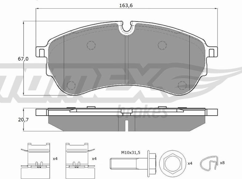 TOMEX brakes TX 18-58 - Тормозные колодки, дисковые, комплект autosila-amz.com