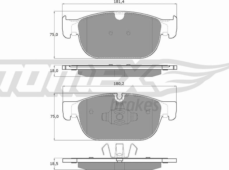 TOMEX brakes TX 18-57 - Тормозные колодки, дисковые, комплект autosila-amz.com