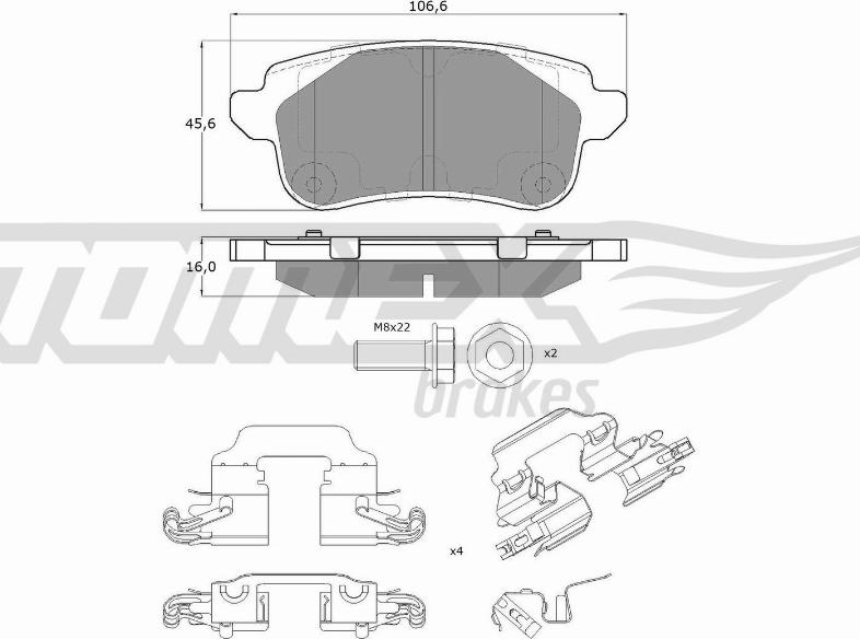 TOMEX brakes TX 18-66 - Тормозные колодки, дисковые, комплект autosila-amz.com