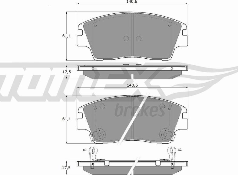 TOMEX brakes TX 18-67 - Тормозные колодки, дисковые, комплект autosila-amz.com