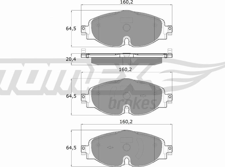 TOMEX brakes TX 18-05 - Тормозные колодки, дисковые, комплект autosila-amz.com