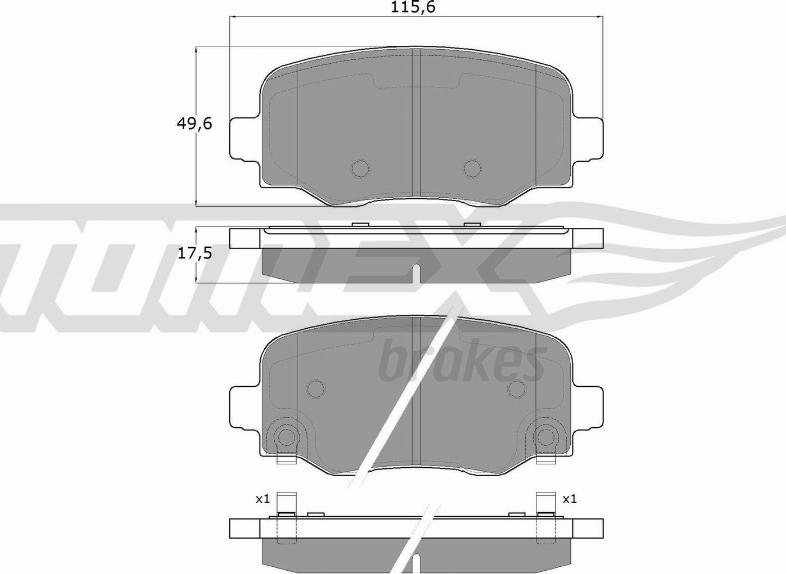 TOMEX brakes TX 18-19 - Тормозные колодки, дисковые, комплект autosila-amz.com