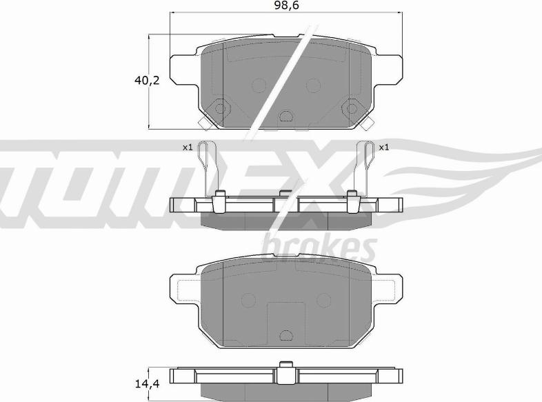 TOMEX brakes TX 18-14 - Тормозные колодки, дисковые, комплект autosila-amz.com