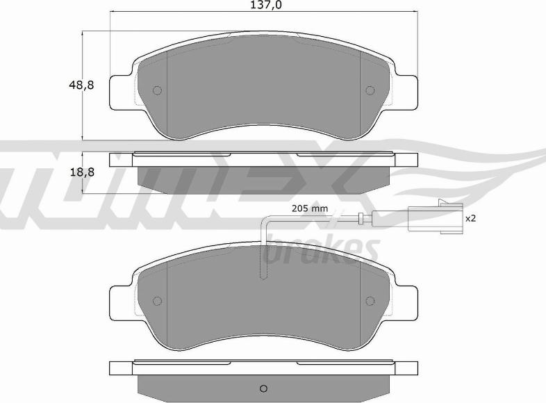 TOMEX brakes TX 18-10 - Тормозные колодки, дисковые, комплект autosila-amz.com