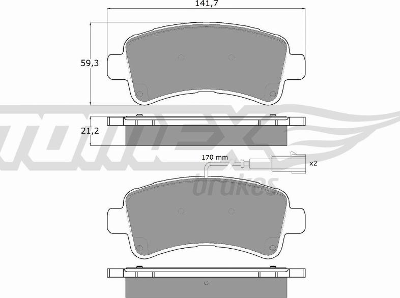 TOMEX brakes TX 18-11 - Тормозные колодки, дисковые, комплект autosila-amz.com