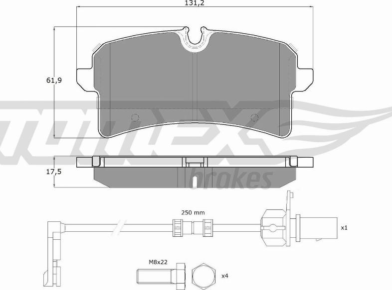 TOMEX brakes TX 18-88 - Тормозные колодки, дисковые, комплект autosila-amz.com