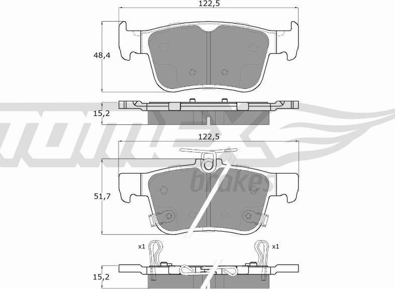 TOMEX brakes TX 18-871 - Тормозные колодки, дисковые, комплект autosila-amz.com