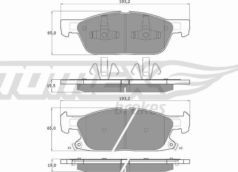 TOMEX brakes TX 18-39 - Тормозные колодки, дисковые, комплект autosila-amz.com