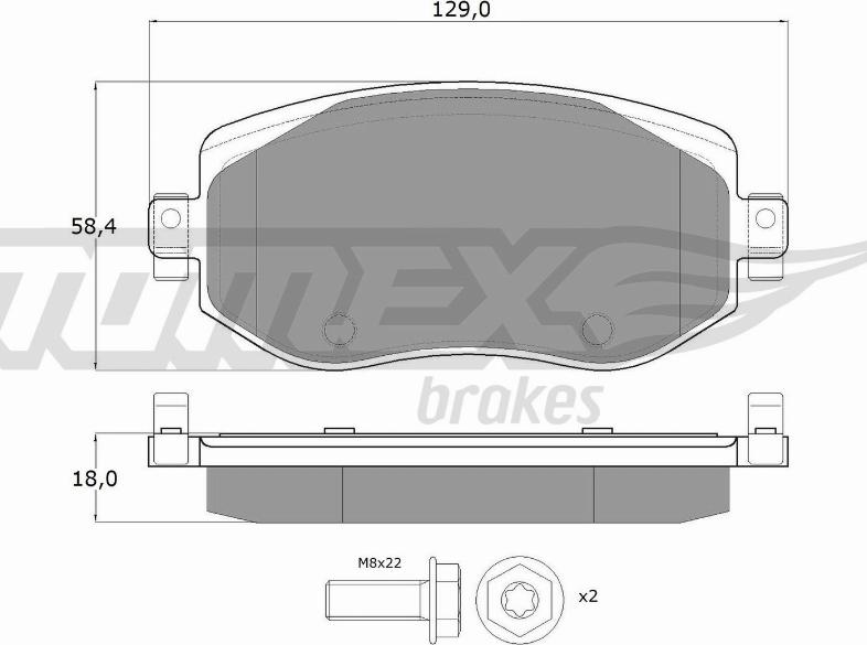 TOMEX brakes TX 18-33 - Тормозные колодки, дисковые, комплект autosila-amz.com