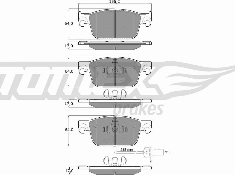 TOMEX brakes TX 18-21 - Тормозные колодки, дисковые, комплект autosila-amz.com