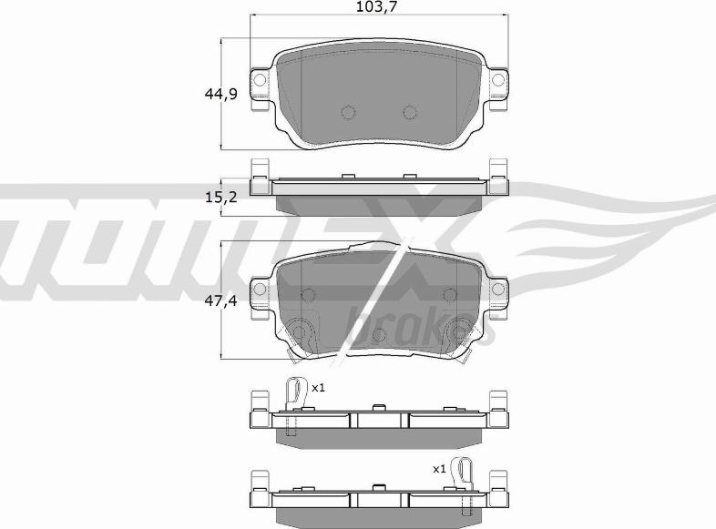 TOMEX brakes TX 18-27 - Тормозные колодки, дисковые, комплект autosila-amz.com