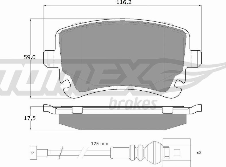 TOMEX brakes TX 13-96 - Тормозные колодки, дисковые, комплект autosila-amz.com