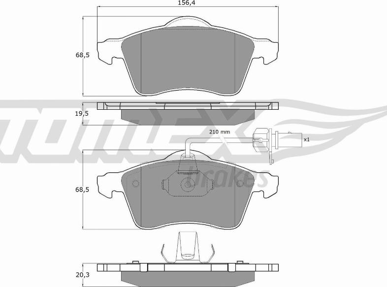 TOMEX brakes TX 13-911 - Тормозные колодки, дисковые, комплект autosila-amz.com