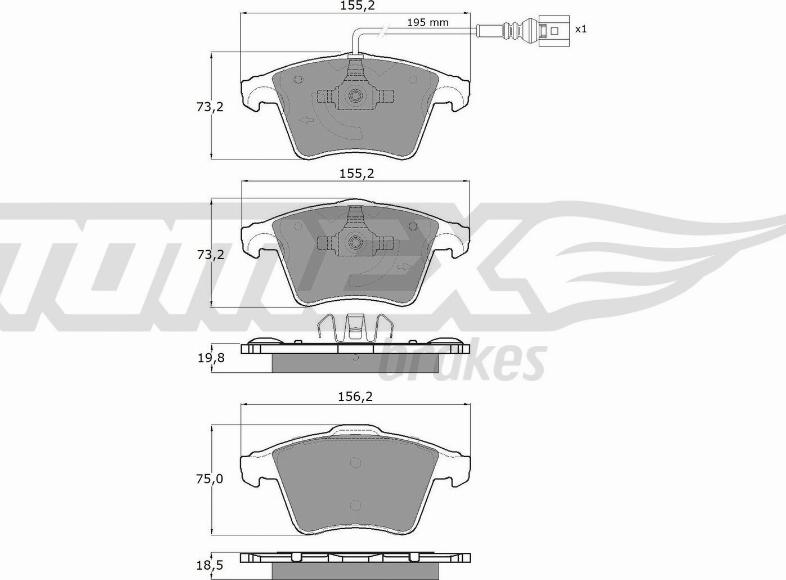 TOMEX brakes TX 13-93 - Тормозные колодки, дисковые, комплект autosila-amz.com