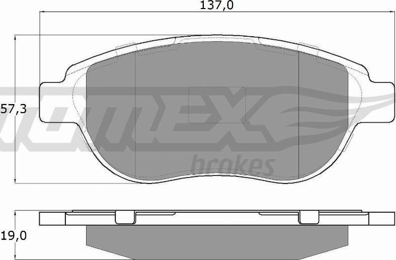 TOMEX brakes TX 13-42 - Тормозные колодки, дисковые, комплект autosila-amz.com