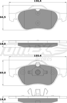 TOMEX brakes TX 13-51 - Комплект тормозных колодок, дисковый тормоз autosila-amz.com