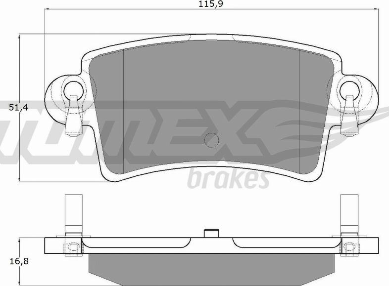 TOMEX brakes TX 13-52 - Тормозные колодки, дисковые, комплект autosila-amz.com