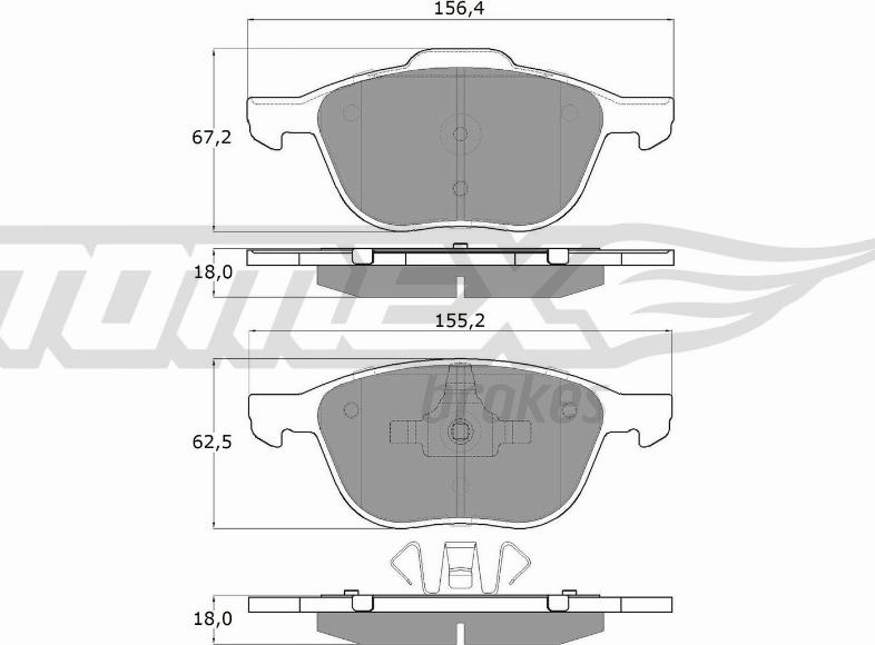 TOMEX brakes TX 13-05 - Тормозные колодки, дисковые, комплект autosila-amz.com