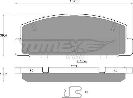 TOMEX brakes TX 13-06 - Тормозные колодки, дисковые, комплект autosila-amz.com