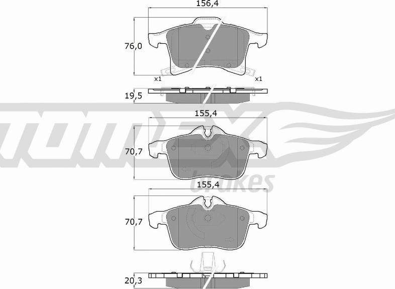 TOMEX brakes TX 13-00 - Тормозные колодки, дисковые, комплект autosila-amz.com