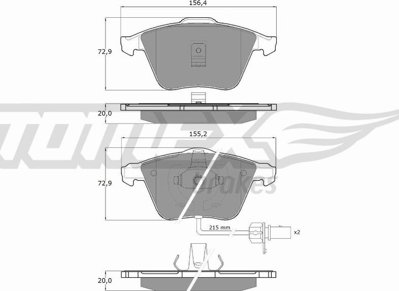 TOMEX brakes TX 13-14 - Тормозные колодки, дисковые, комплект autosila-amz.com