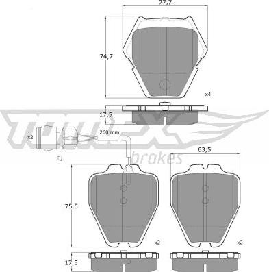 TOMEX brakes TX 13-15 - Тормозные колодки, дисковые, комплект autosila-amz.com