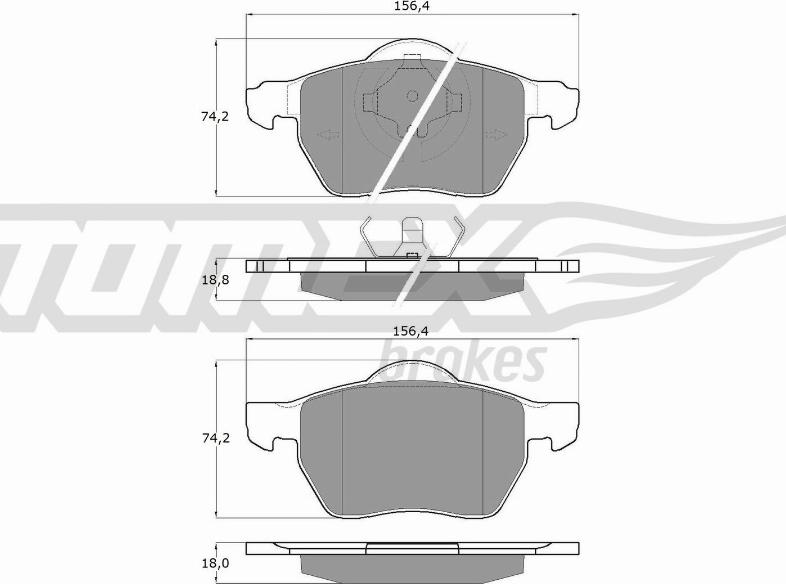 TOMEX brakes TX 13-131 - Тормозные колодки, дисковые, комплект autosila-amz.com