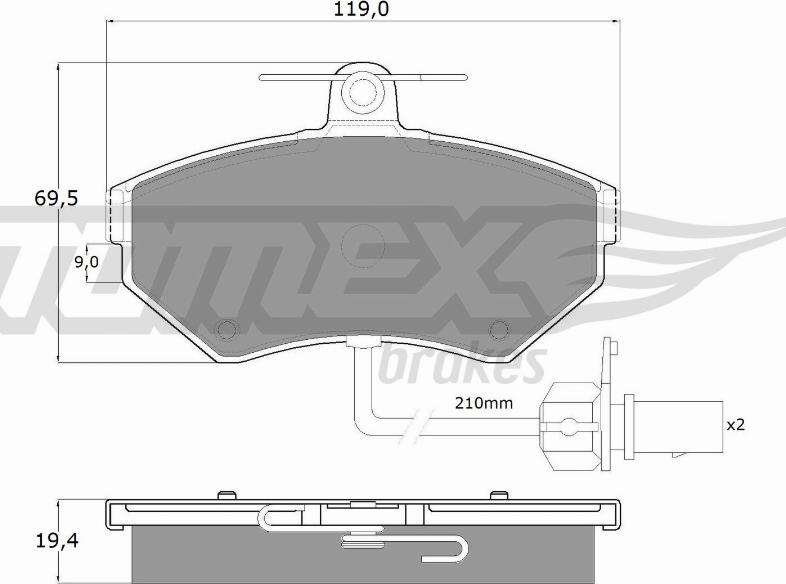 TOMEX brakes TX 13-121 - Тормозные колодки, дисковые, комплект autosila-amz.com