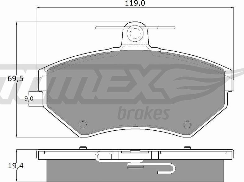 TOMEX brakes TX 13-12 - Тормозные колодки, дисковые, комплект autosila-amz.com